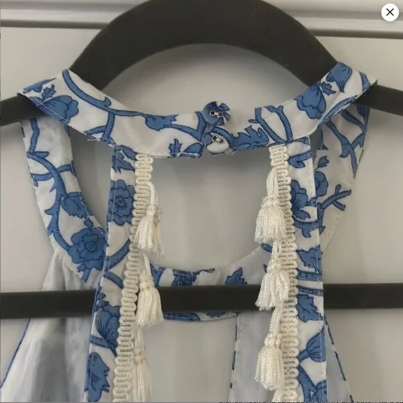 LF Debbie Debbie Blue and White Floral Romper with Tassels - Picture 3 of 3